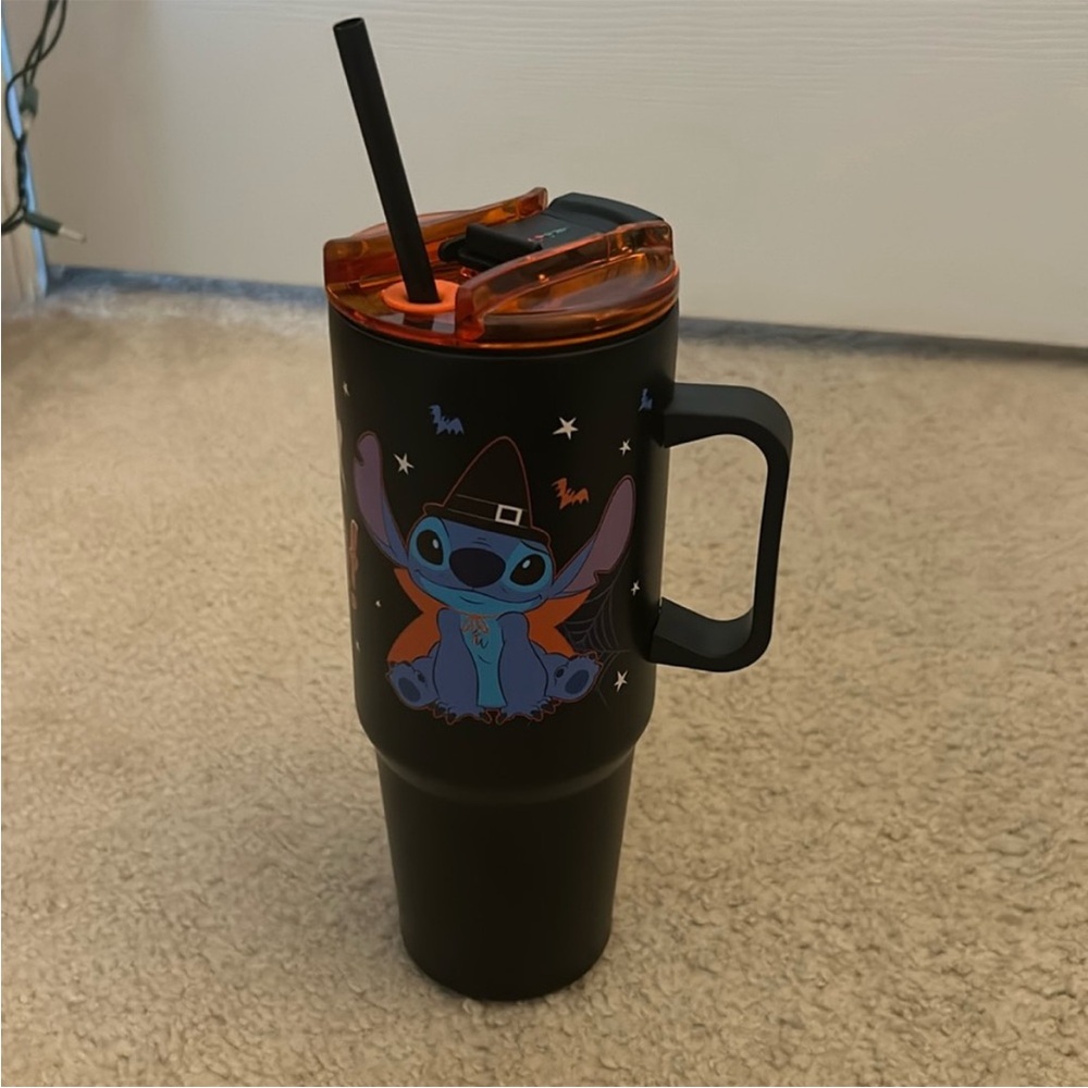 Halloween Stitch Tumbler with Straw